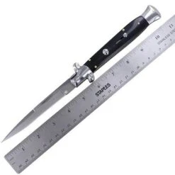 10.5 Inch Classic Black Stiletto Automatic Knife Stainless Bayo -DIRECT KNIFE SALES Shop 10.5 Inch Classic Black Stiletto Automatic Knife Stainless Bayo 2.600
