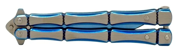 5" Blue Bones Heavy Butterfly Knife Clip Point Balisong 4 5" Blue Bones Heavy Butterfly Knife Clip Point Balisong - Image 2