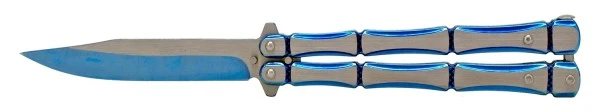 5" Blue Bones Heavy Butterfly Knife Clip Point Balisong 3 5" Blue Bones Heavy Butterfly Knife Clip Point Balisong