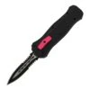 5.5" Ladies Small Pocket Black Pink D/A OTF Automatic Knife Dagger Serrated -DIRECT KNIFE SALES Shop 5 Ladies Small Pocket Black Pink DA OTF Automatic Knife Dagger Serrated.600