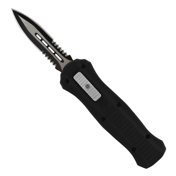 5.5" Mini OTF Black Automatic Knife Dagger Serrated 3 5.5" Mini OTF Black Automatic Knife Dagger Serrated