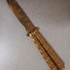 5" Stainless Steel Butterfly Knife Gold Skulls Bf-102-4