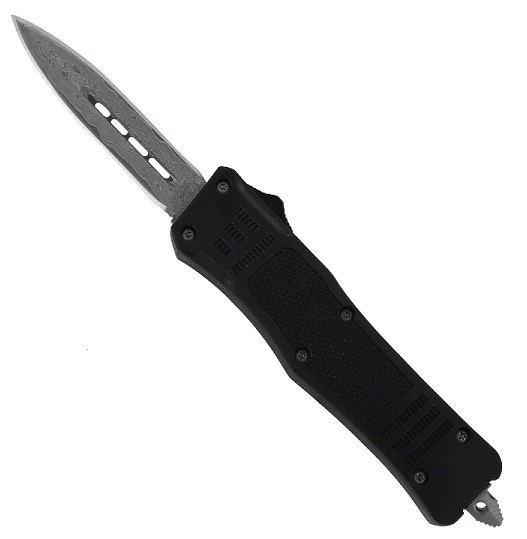 7" Damascus Delta Force D/A OTF Black Automatic Knife Dagger 3 7" Damascus Delta Force D/A OTF Black Automatic Knife Dagger