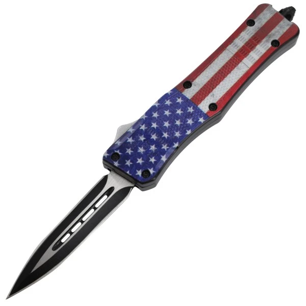 7" USA Flag Delta Force D/A OTF Automatic Knife Dagger 3 7" USA Flag Delta Force D/A OTF Automatic Knife Dagger