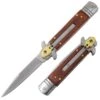 7" Wood Leverlock Automatic Knife Brass Satin Bayo -DIRECT KNIFE SALES Shop 7 Wood Leverlock Automatic Knife Brass Satin Bayo.600