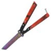 8.75" Black Fire Heavy Butterfly Knife Damascus Tanto Balisong -DIRECT KNIFE SALES Shop 8 Black Fire Butterfly Knife Damascus Tanto Balisong.600