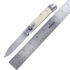 8" Classic White ABS Leverlock Automatic Knife Flat Grind Drop Point 9 8" Classic White ABS Leverlock Automatic Knife Flat Grind Drop Point -DIRECT KNIFE SALES Shop 8 Classic White ABS Leverlock Automatic Knife Flat Grind Drop Point 3.600