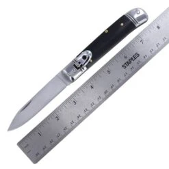 8 Inch Classic Black Wood Leverlock Automatic Knife Flat Grind Drop Point 9 8 Inch Classic Black Wood Leverlock Automatic Knife Flat Grind Drop Point -DIRECT KNIFE SALES Shop 8 Inch Classic Black Wood Leverlock Automatic Knife Flat Grind Drop Point 3.600