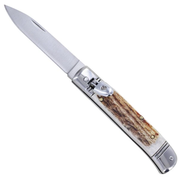 8 Inch Leverlock Automatic Knife Classic Real Stag 3 8 Inch Leverlock Automatic Knife Classic Real Stag