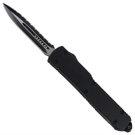 8.25" Tarantula Black D/A OTF Automatic Knife Black Dagger Serrated 3 8.25" Tarantula Black D/A OTF Automatic Knife Black Dagger Serrated