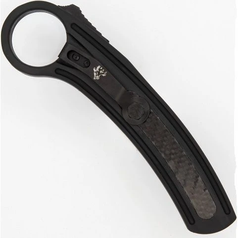 8.75" Black Carbon Fiber Karambit D/A OTF Automatic Knife Blue Dagger 4 8.75" Black Carbon Fiber Karambit D/A OTF Automatic Knife Blue Dagger - Image 2