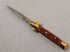 9.5 Inch Rosewood Gold Stiletto Automatic Knife Bayo