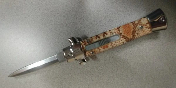 9" Rattle Snake D/A OTF Stiletto Automatic Knife Satin Dagger 3 9" Rattle Snake D/A OTF Stiletto Automatic Knife Satin Dagger