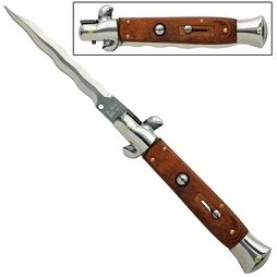 9.5" Stiletto Rosewood Kriss Automatic Knife A155dka 3 9.5" Stiletto Rosewood Kriss Automatic Knife A155dka