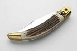 Front Page -DIRECT KNIFE SALES Shop AGA Campolin Diana Brass Stag Horn Italian Leverlock Automatic Knife 1.600