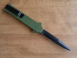 AKC F16 Military Green Out The Front Automatic Knife Black Bayo 7 AKC F16 Military Green Out The Front Automatic Knife Black Bayo -DIRECT KNIFE SALES Shop AKC F 16 Army Green Grip OTF Automatic Knife Black Bayo 1.600