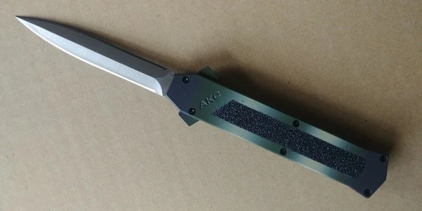 AKC F-16 Camo Grip OTF Automatic Knife Satin Dagger 3 AKC F-16 Camo Grip OTF Automatic Knife Satin Dagger