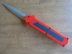 Front Page -DIRECT KNIFE SALES Shop AKC F 16 Red Grip OTF Automatic Knife Satin Dagger 1.600