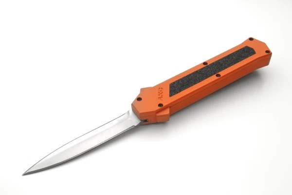 AKC F-16 Orange Grip OTF Automatic Knife Satin Dagger 3 AKC F-16 Orange Grip OTF Automatic Knife Satin Dagger