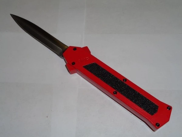 AKC F-16 Red Grip OTF Automatic Knife Satin Dagger 3 AKC F-16 Red Grip OTF Automatic Knife Satin Dagger
