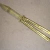 Balisong 9 Inch Gold Heavy Folding Butterfly Knife Tanto -DIRECT KNIFE SALES Shop Balisong 9 Gold Heavy Folding Butterfly Knife Tanto.600