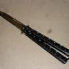 Balisong 9 Inch Heavy Folding Butterfly Knife Black Gold -DIRECT KNIFE SALES Shop Balisong 9 Heavy Folding Butterfly Knife Black Gold.600