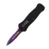 Damascus 5.5" Black D/A OTF Automatic Knife Rainbow Dagger Serrated 1 Damascus 5.5" Black D/A OTF Automatic Knife Rainbow Dagger Serrated -DIRECT KNIFE SALES Shop Damascus 5 Black DA OTF Automatic Knife Rainbow Dagger Serrated.600