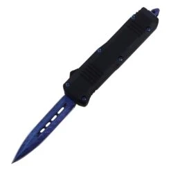 Damascus 6.75" Mini Ranger D/A OTF Black Automatic Knife Blue Dagger 6 Damascus 6.75" Mini Ranger D/A OTF Black Automatic Knife Blue Dagger -DIRECT KNIFE SALES Shop Damascus 6.75 Mini Ranger DA OTF Black Automatic Knife Blue Dagger.600