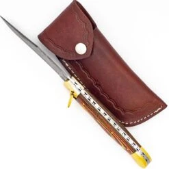 Damascus Burning Wood Leverlock Automatic Knife Clip Point 7 Damascus Burning Wood Leverlock Automatic Knife Clip Point -DIRECT KNIFE SALES Shop Damascus Burning Wood Leverlock Automatic Knife Clip Point 1.600