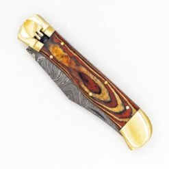Damascus Burning Wood Leverlock Automatic Knife Clip Point 6 Damascus Burning Wood Leverlock Automatic Knife Clip Point -DIRECT KNIFE SALES Shop Damascus Burning Wood Leverlock Automatic Knife Clip Point 2.600