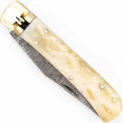 Damascus Camel Bone Lever Lock Automatic Knife File Work 6 Damascus Camel Bone Lever Lock Automatic Knife File Work -DIRECT KNIFE SALES Shop Damascus Camel Bone Lever Lock Automatic Knife File Work 2.600