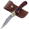 Damascus Red Wood Leverlock Automatic Knife File Work -DIRECT KNIFE SALES Shop Damascus Red Wood Leverlock Automatic Knife File Work.600