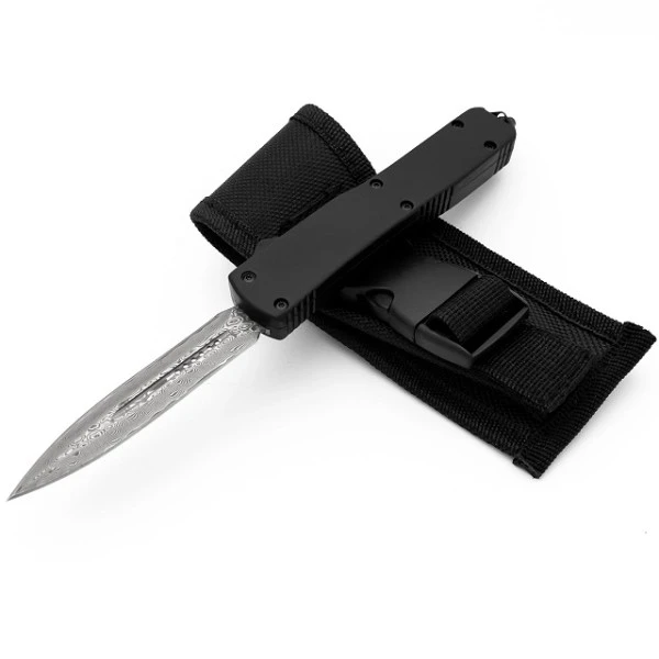 Damascus Zues Black D/A OTF Automatic Knife Dagger 6 Damascus Zues Black D/A OTF Automatic Knife Dagger - Image 4