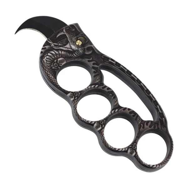 Dragon Brass Knuckles Karambit Automatic Knife 3 Dragon Brass Knuckles Karambit Automatic Knife