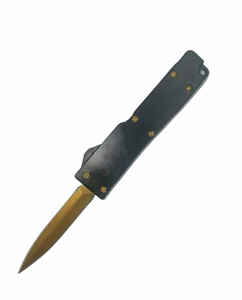 Firecracker 5" Black D/A OTF Automatic Knife Gold Dagger 3 Firecracker 5" Black D/A OTF Automatic Knife Gold Dagger