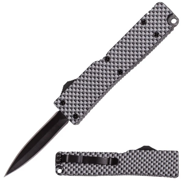 Firecracker 5" Carbon Fiber D/A OTF Automatic Knife Black Drop Point 3 Firecracker 5" Carbon Fiber D/A OTF Automatic Knife Black Drop Point