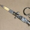 SKM 3.75" Keychain Stiletto Automatic Knife Dark Horn 1 SKM 3.75" Keychain Stiletto Automatic Knife Dark Horn -DIRECT KNIFE SALES Shop Frank Beltrame 3 inch Italian Keychain Stiletto Dark Horn Automatic Knife.600