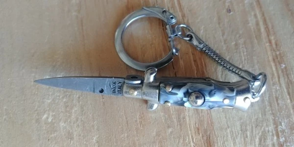 SKM Imitation Horn 2.75" Stiletto Automatic Knife Satin Flat Keychain 3 SKM Imitation Horn 2.75" Stiletto Automatic Knife Satin Flat Keychain