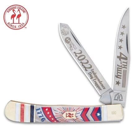 Kissing Crane 2022 Fourth Of July Trapper Knife 3 Kissing Crane 2022 Fourth Of July Trapper Knife