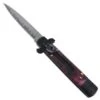 Lever Lock Purple Marble Automatic Switchblade Knife Damascus Flat Grind -DIRECT KNIFE SALES Shop Lever Lock Purple Marble Automatic Switchblade Knife Damascus Flat Grind.600