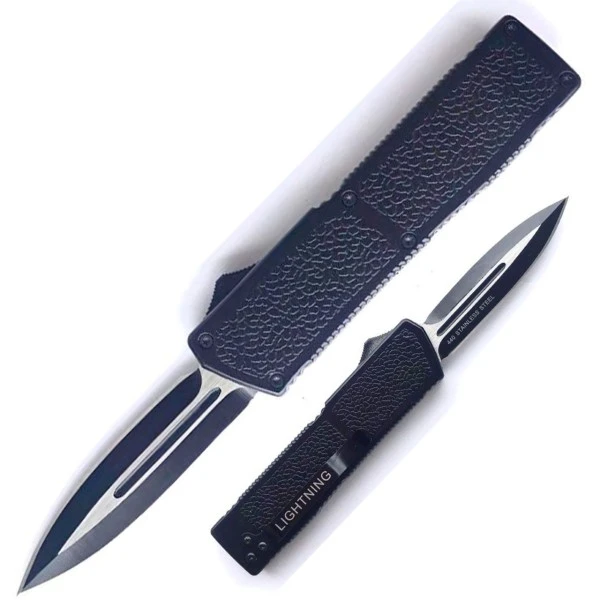 Lightning Model 2 Black D/A OTF Automatic Knife Two Tone Dagger 4 Lightning Model 2 Black D/A OTF Automatic Knife Two Tone Dagger - Image 2