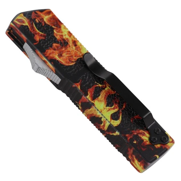 Lightning Model 3 Flames D/A OTF Automatic Knife Two Tone Tanto 4 Lightning Model 3 Flames D/A OTF Automatic Knife Two Tone Tanto - Image 2