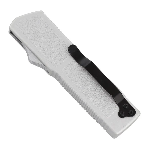 Lightning Model 3 Silver D/A OTF Automatic Knife Black Drop Point Serrated 4 Lightning Model 3 Silver D/A OTF Automatic Knife Black Drop Point Serrated - Image 2