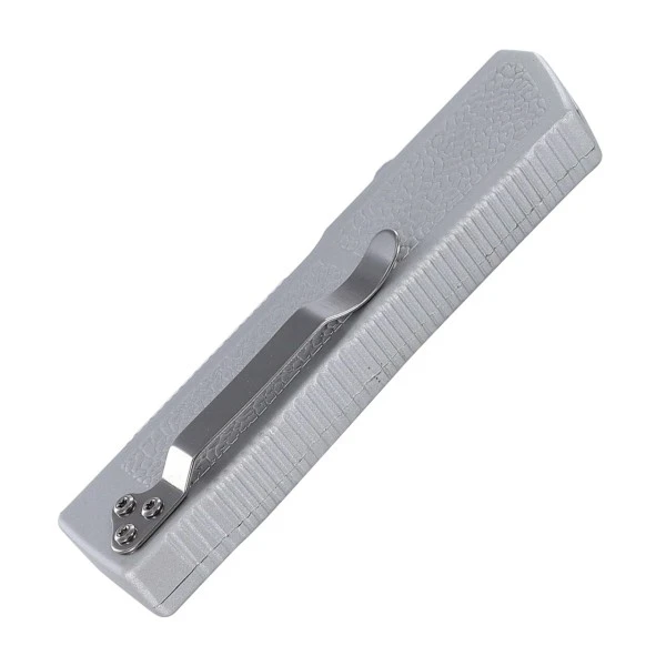 Lightning Model 3 Silver D/A OTF Automatic Knife Two Tone Tanto Serrated 4 Lightning Model 3 Silver D/A OTF Automatic Knife Two Tone Tanto Serrated - Image 2