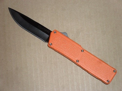 Lightning Orange OTF D/A Automatic Knife Black Blade 3 Lightning Orange OTF D/A Automatic Knife Black Blade