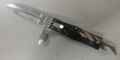 Mikov Predator Dark Horn Leverlock Automatic Knife Dagger Bottle Opener