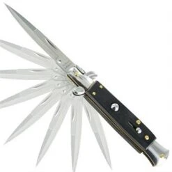 Milano Stiletto Silver Charcoal Automatic Knife A150kb