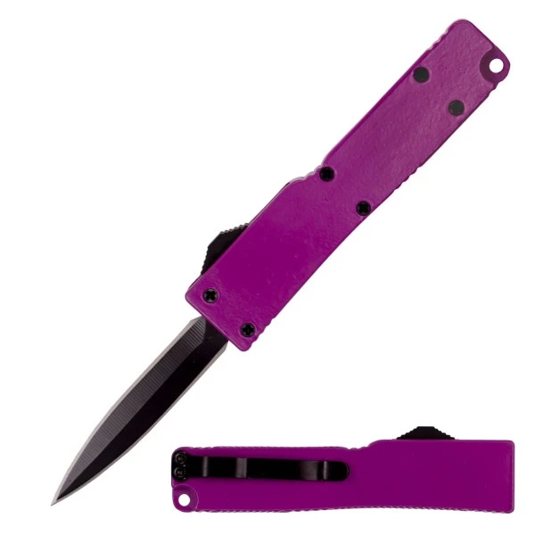 Mini Firecracker Purple D/A OTF Automatic Knife Black Dagger 3 Mini Firecracker Purple D/A OTF Automatic Knife Black Dagger