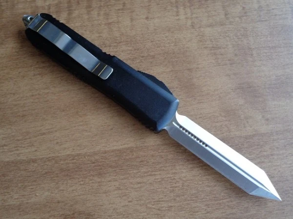 Palm Perfect Black D/A OTF Automatic Knife Satin Tanto Dagger 4 Palm Perfect Black D/A OTF Automatic Knife Satin Tanto Dagger - Image 2