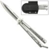 Pearl Marble Inserts Silver Butterfly Knife -DIRECT KNIFE SALES Shop Pearl Marble Inserts Silver Butterfly Knife gbs43.600
